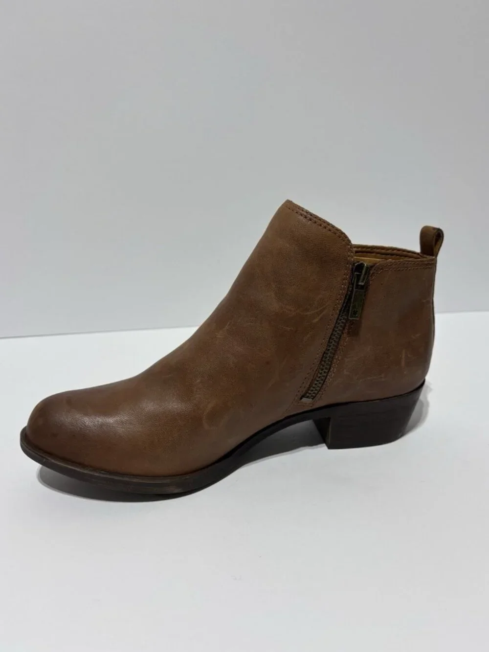 Lucky Brand Women’s Basel, Brown Leather Ankle Booties, Size 9 M